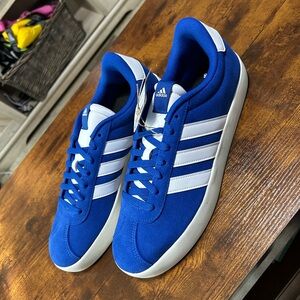 Adidas Men's Royal Blue and White Sneakers